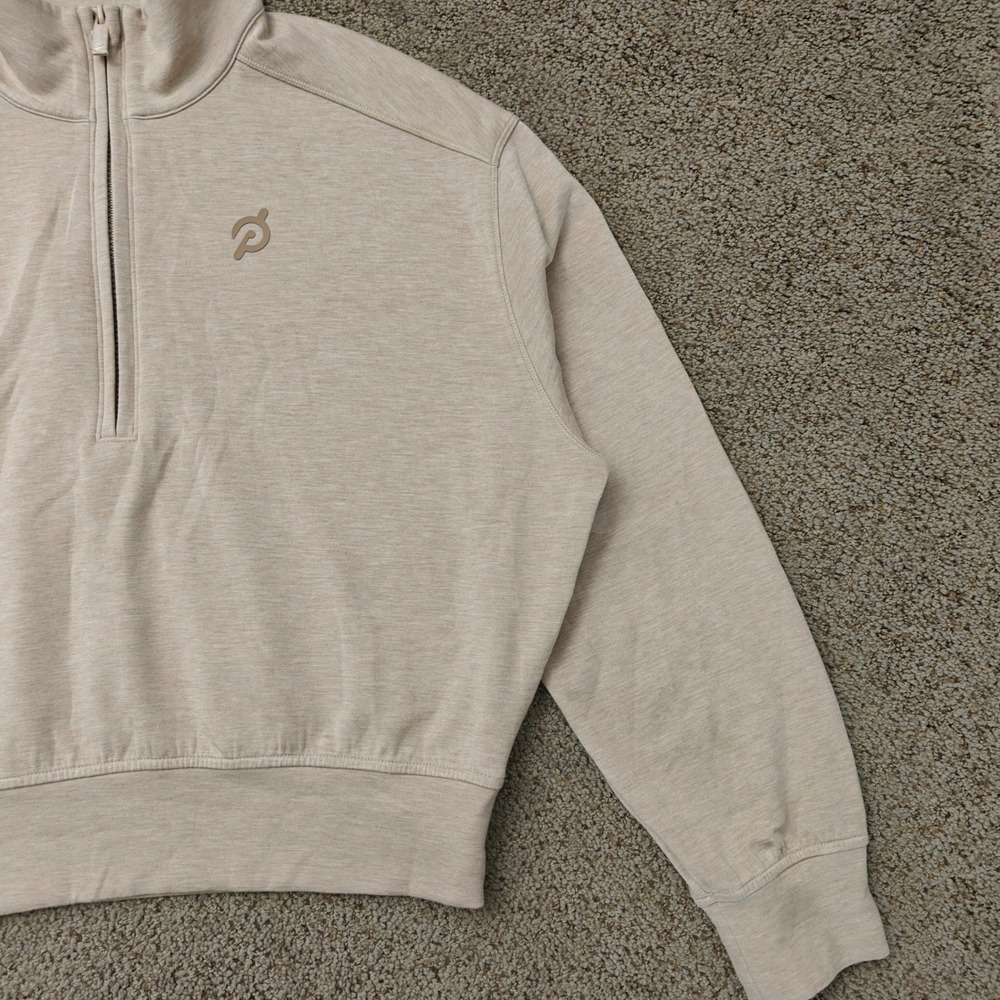 TravisMathew Peloton Womens Quarter Zip Pullover Beige A42491 Small Heathered - Picture 12 of 14